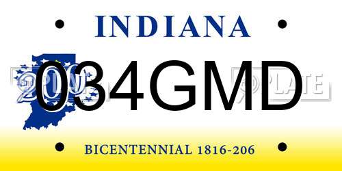 034GMD Indiana License Plate