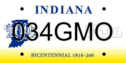 034GMO Indiana License Plate