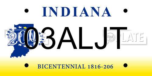 03ALJT Indiana License Plate