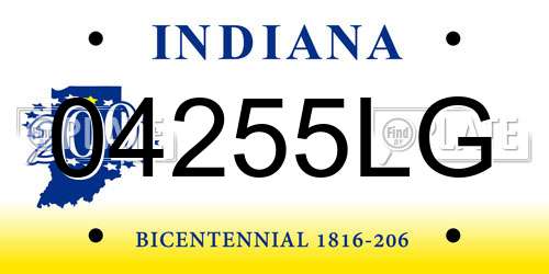 04255LG Indiana License Plate