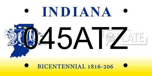 045ATZ Indiana License Plate