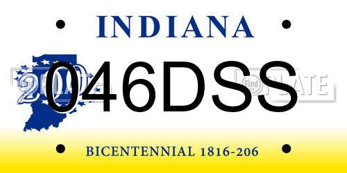 046DSS Indiana License Plate