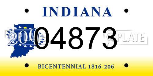 04873 Indiana License Plate