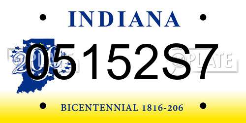 05152S7 Indiana License Plate