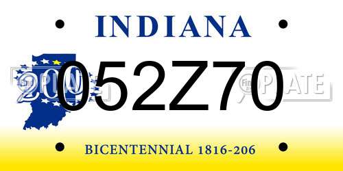 052Z70 Indiana License Plate