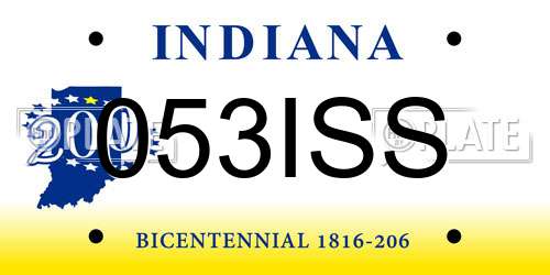 053ISS Indiana License Plate
