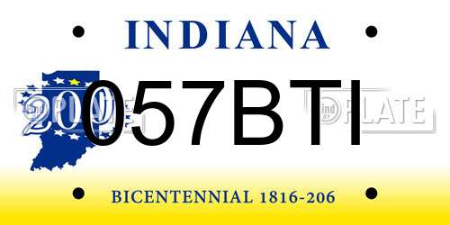 057BTI Indiana License Plate