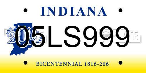 05LS999 Indiana License Plate