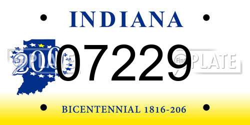 07229 Indiana License Plate