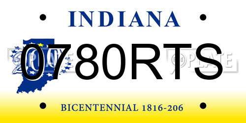 0780RTS Indiana License Plate