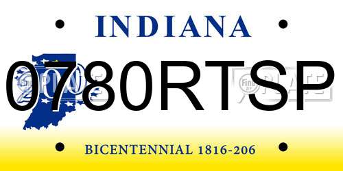0780RTSP Indiana License Plate