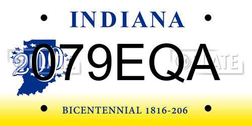 079EQA Indiana License Plate