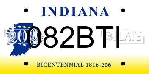 082BTI Indiana License Plate