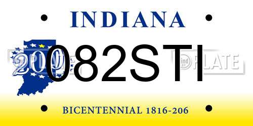082STI Indiana License Plate
