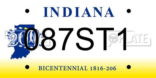 087ST1 Indiana License Plate