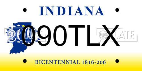 090TLX Indiana License Plate