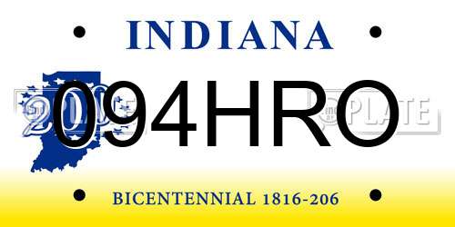 094HRO Indiana License Plate