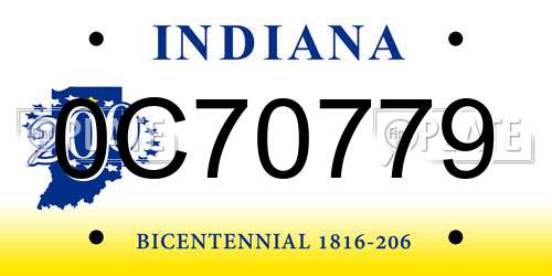 0C70779 Indiana License Plate