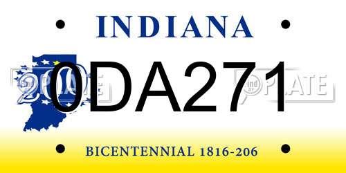 0DA271 Indiana License Plate