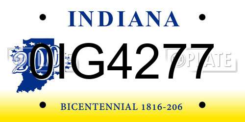 0IG4277 Indiana License Plate