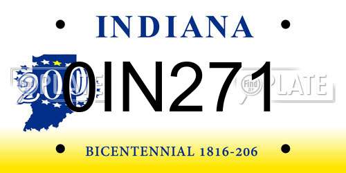 0IN271 Indiana License Plate