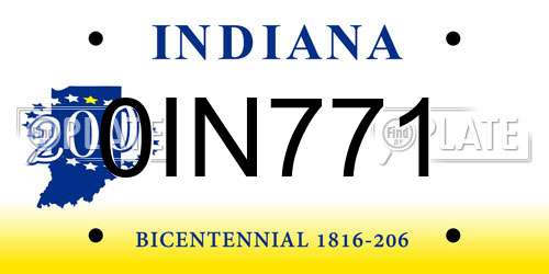 0IN771 Indiana License Plate