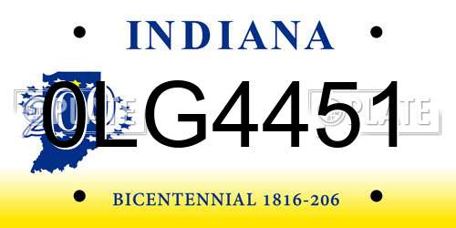 0LG4451 Indiana License Plate