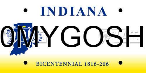 0MYGOSH Indiana License Plate