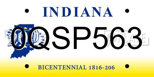 0QSP563 Indiana License Plate