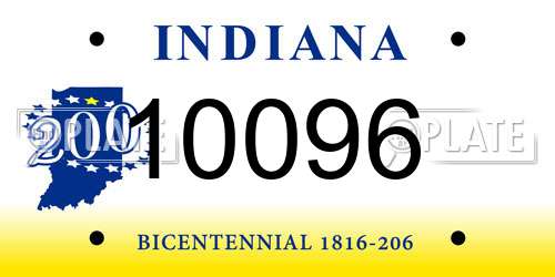 10096 Indiana License Plate