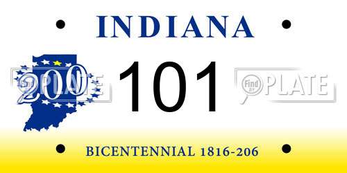 101 Indiana License Plate