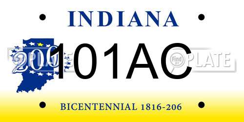 101AC Indiana License Plate