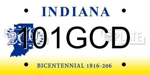 101GCD Indiana License Plate