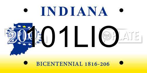 101LIO Indiana License Plate