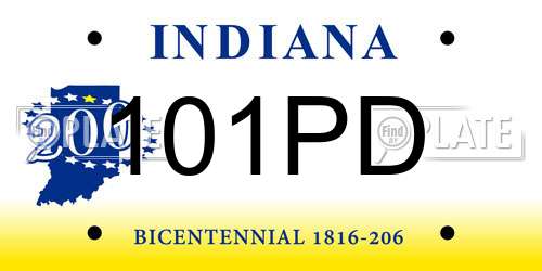 101PD Indiana License Plate