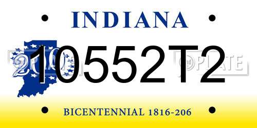 10552T2 Indiana License Plate