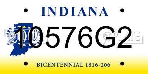 10576G2 Indiana License Plate