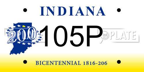 105P Indiana License Plate