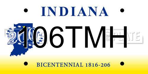106TMH Indiana License Plate