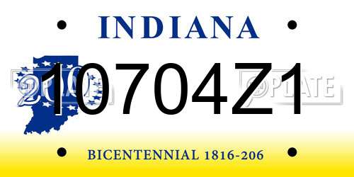 10704Z1 Indiana License Plate