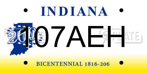 107AEH Indiana License Plate