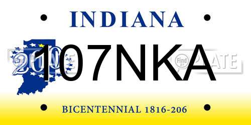 107NKA Indiana License Plate