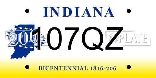 107QZ Indiana License Plate