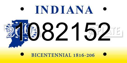 1082152 Indiana License Plate