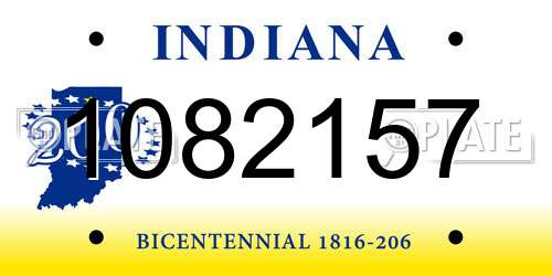1082157 Indiana License Plate