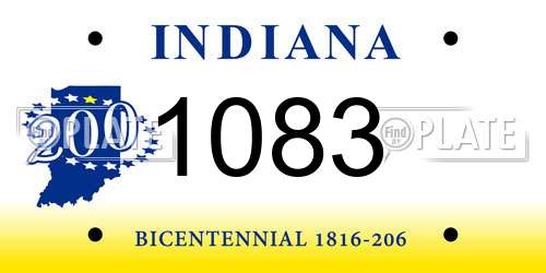 1083 Indiana License Plate