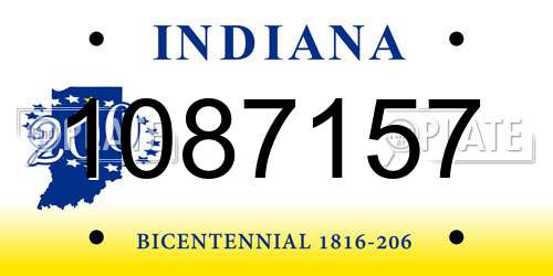 1087157 Indiana License Plate