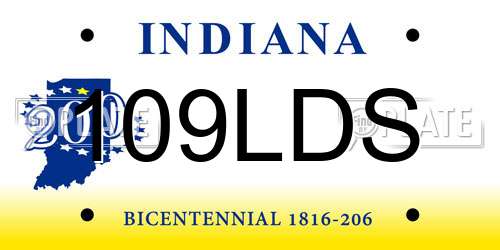 109LDS Indiana License Plate