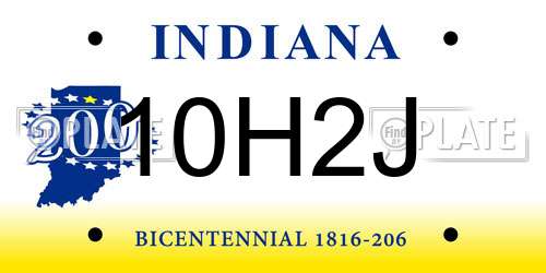 10H2J Indiana License Plate