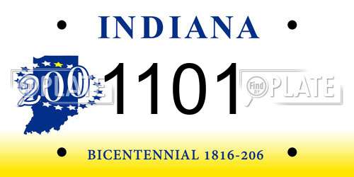 1101 Indiana License Plate